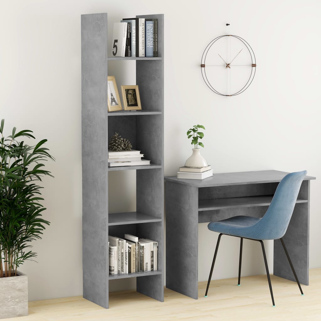 vidaXL Kirjahylly betoninharmaa 40x35x180 cm tekninen puu