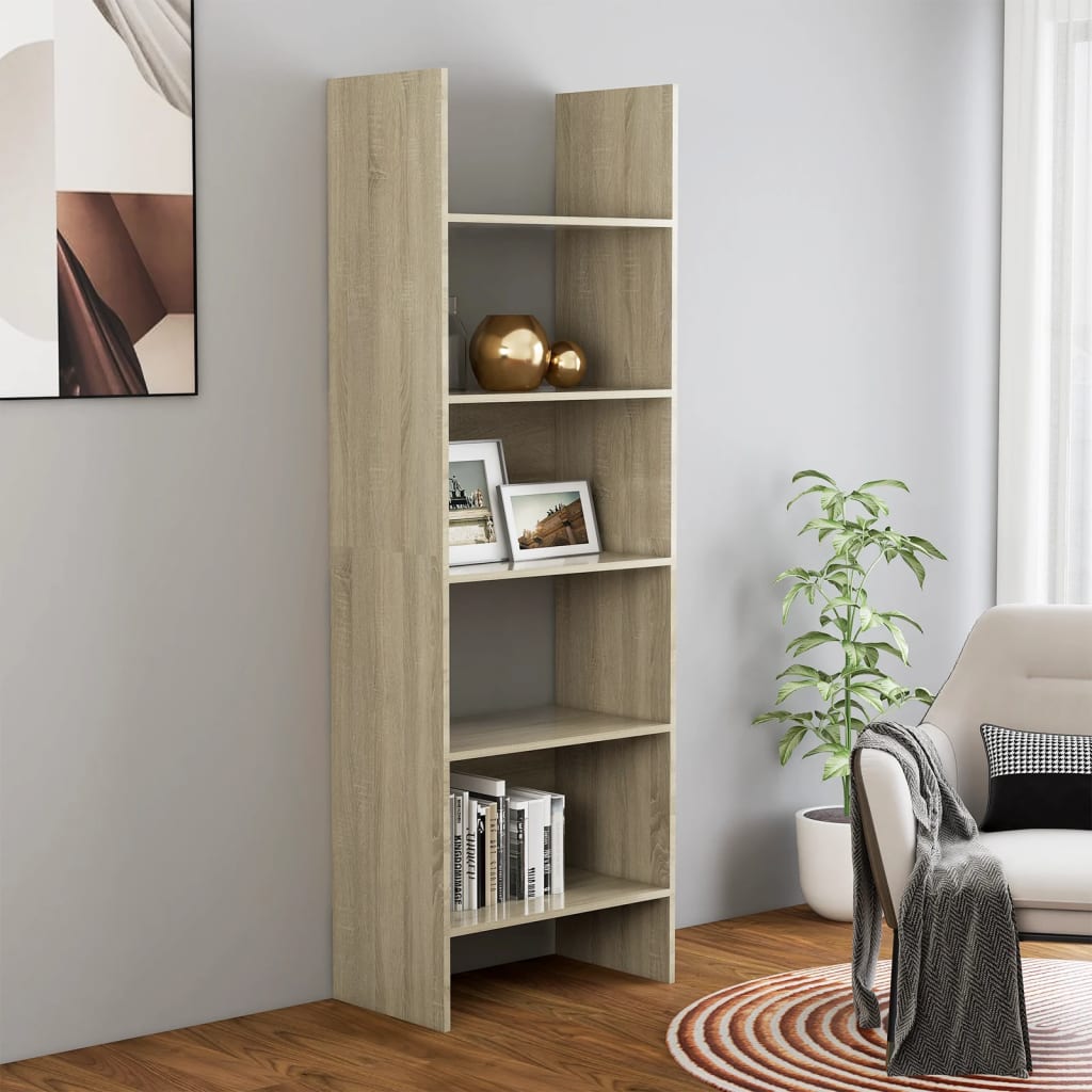 vidaXL Kirjahylly Sonoma-tammi 60x35x180 cm tekninen puu
