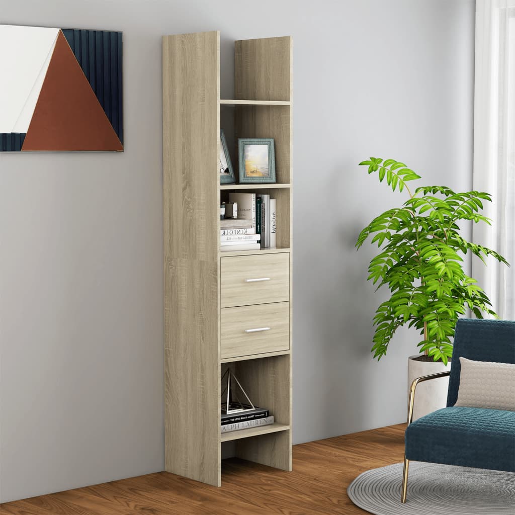 vidaXL Kirjahylly Sonoma-tammi 40x35x180 cm tekninen puu