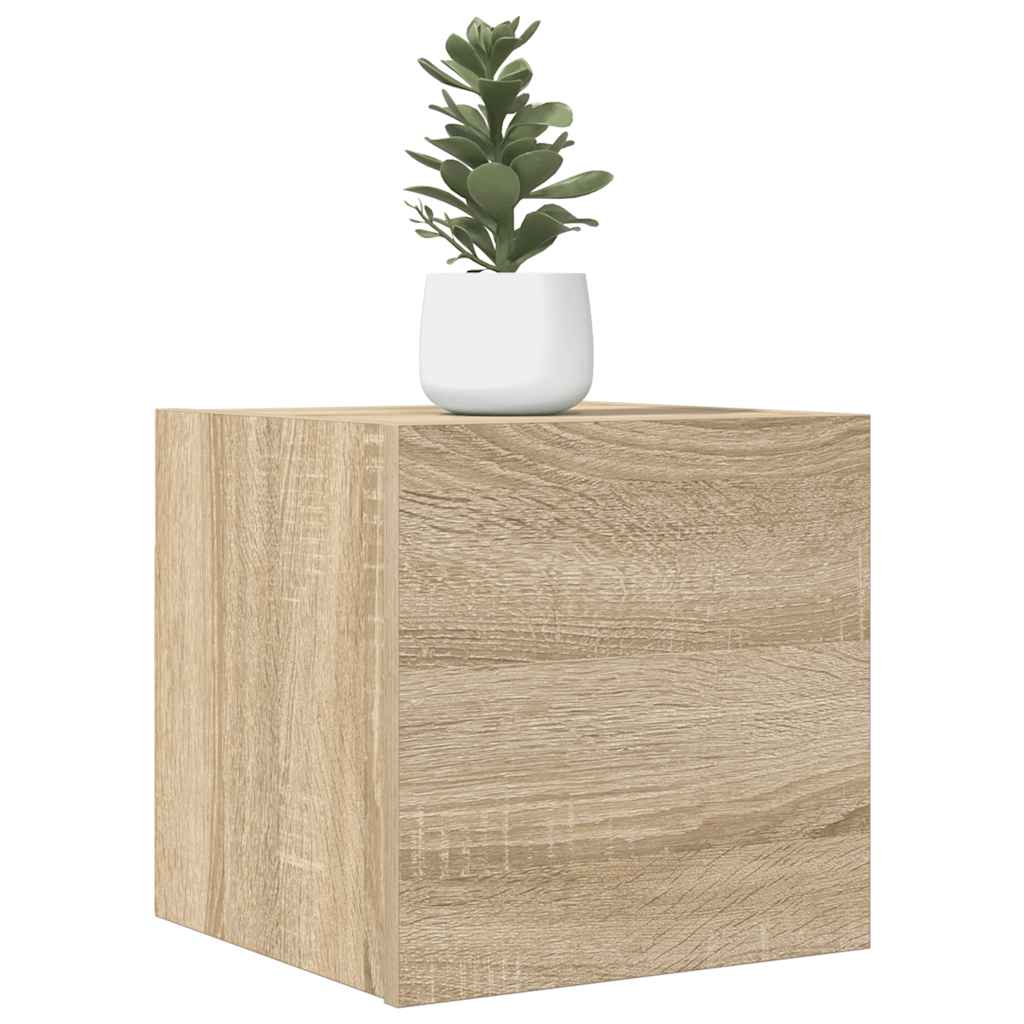 vidaXL Seinäkiinnitettävät TV-tasot 2 kpl Sonoma-tammi 30,5x30x30 cm