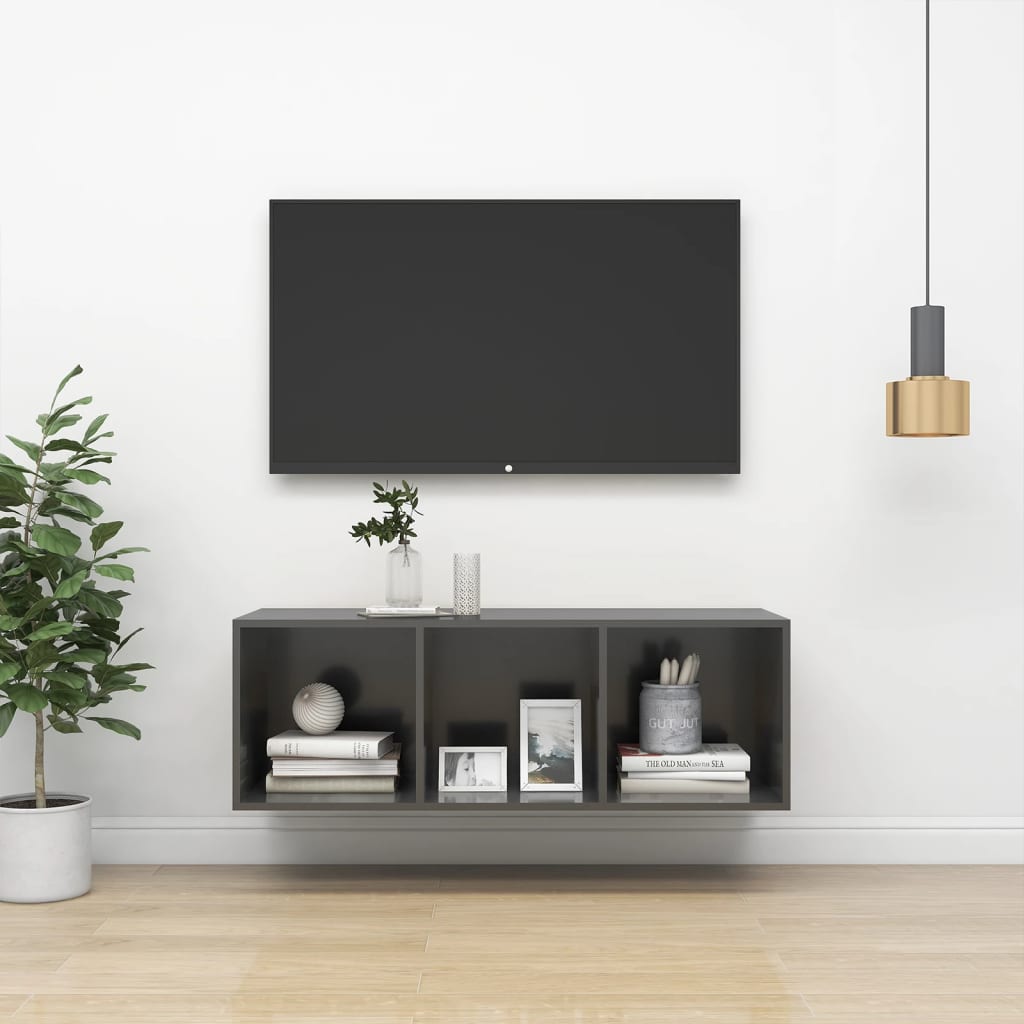 vidaXL Seinäkiinnitettävä TV-taso kk. harm. 37x37x107 cm tekninen puu