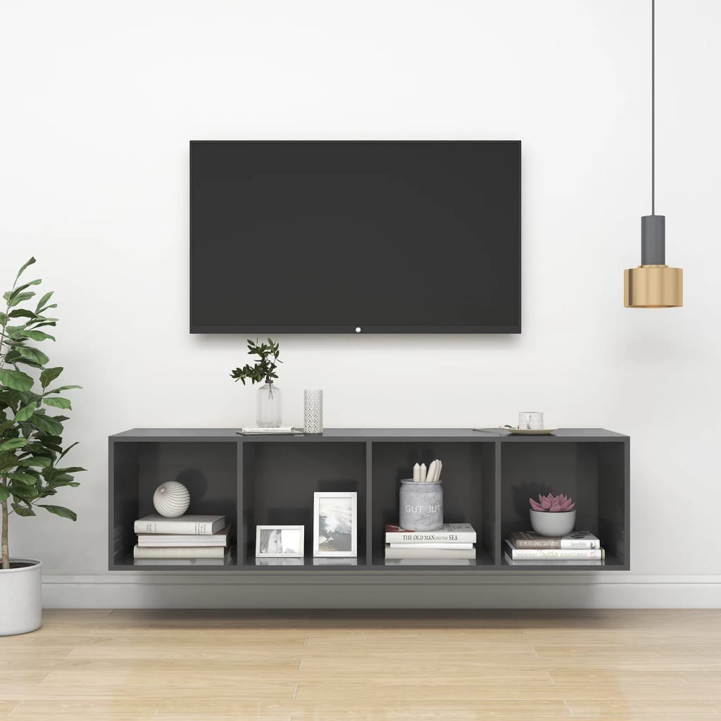 vidaXL Seinäkiinnitettävä TV-taso kk. harm 37x37x142,5 cm tekninen puu
