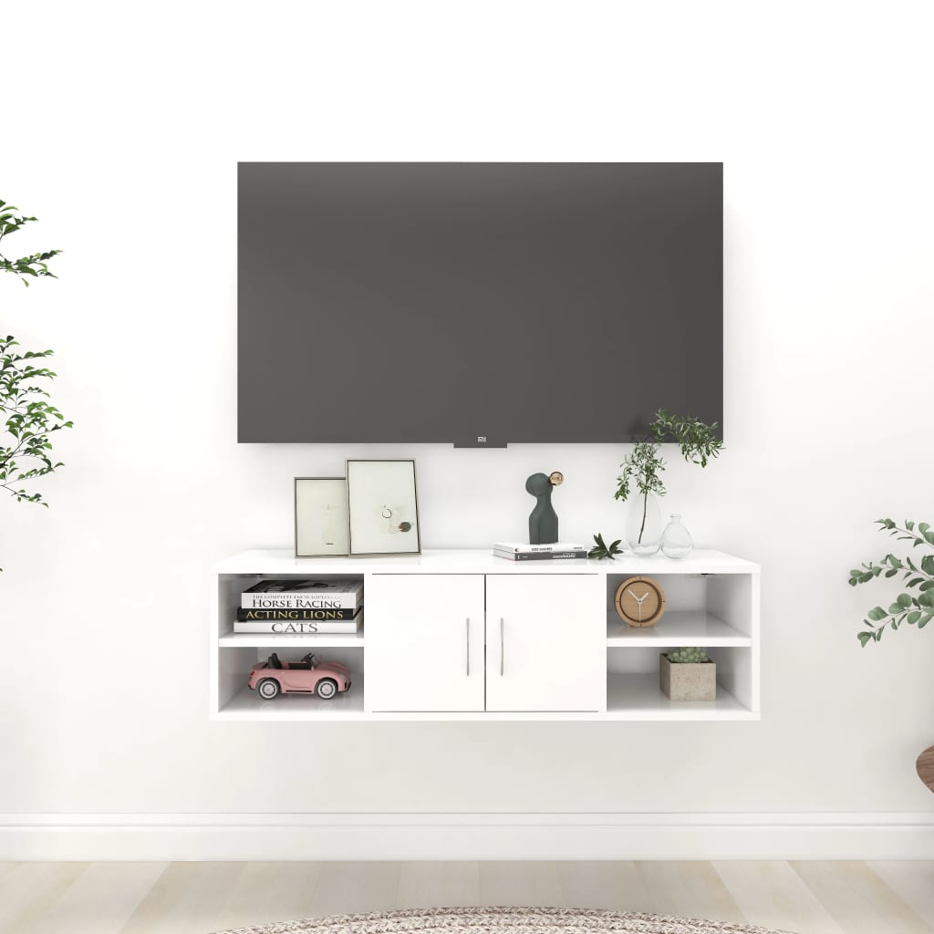 vidaXL Seinähylly valkoinen 102x30x29 cm tekninen puu