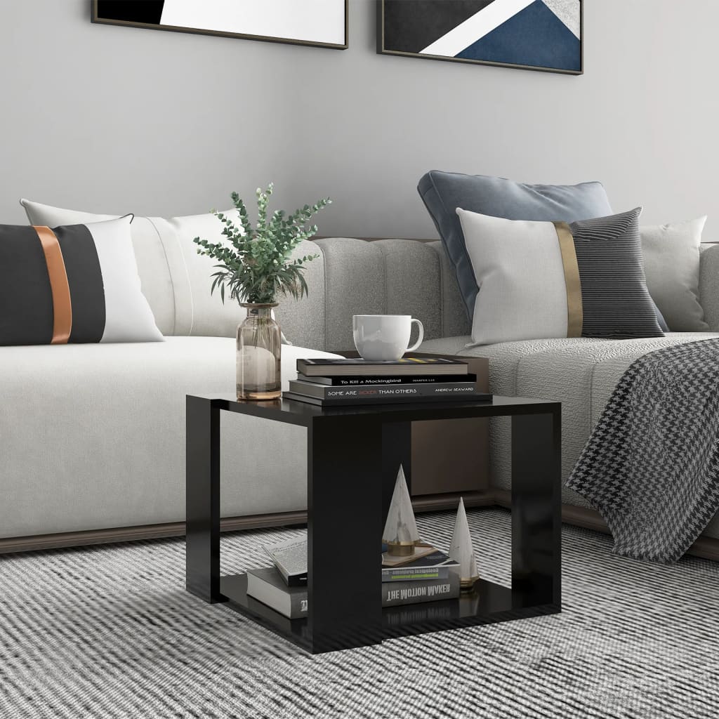 vidaXL Sohvapöytä musta 40x40x30 cm tekninen puu