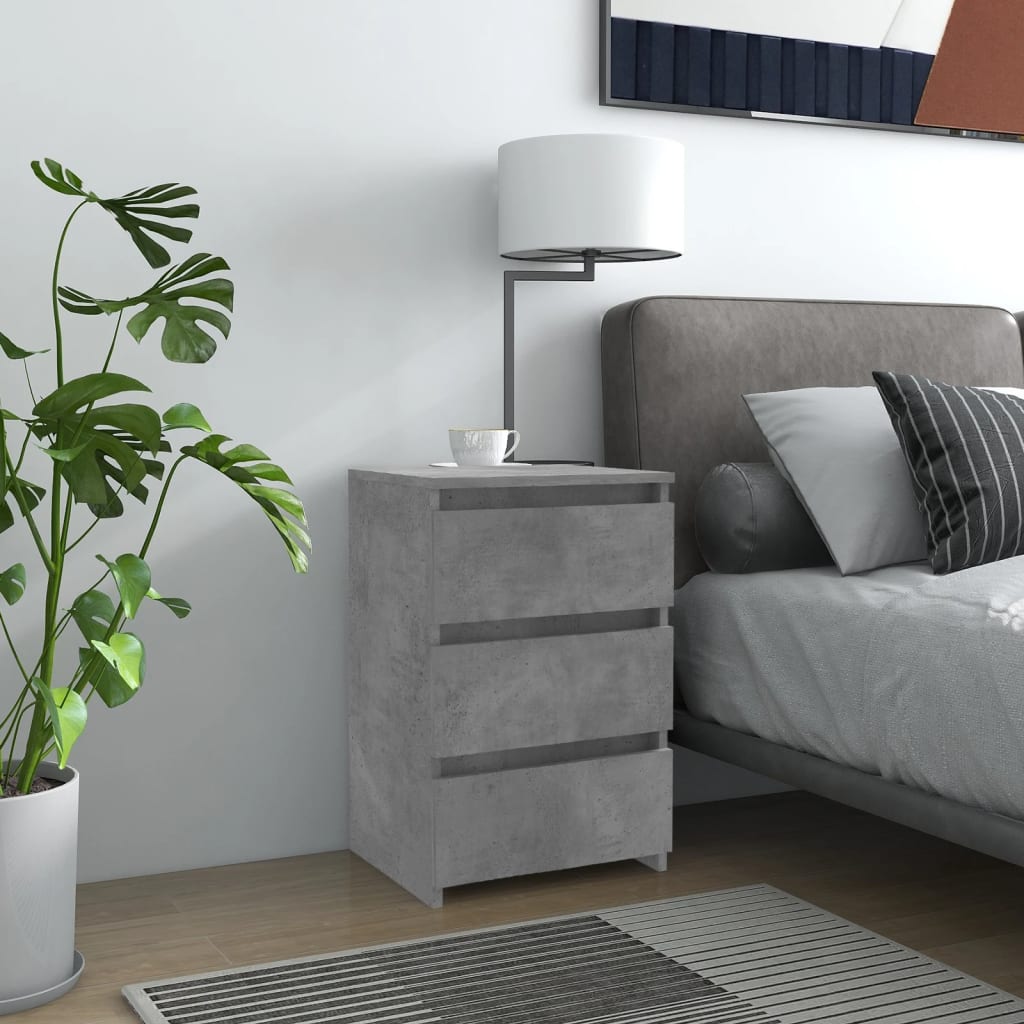 vidaXL Yöpöytä betoninharmaa 40x35x62,5 cm tekninen puu