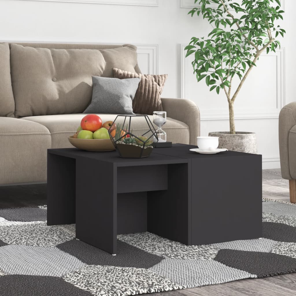 vidaXL Sohvapöydät 4 kpl harmaa 33x33x33 cm tekninen puu