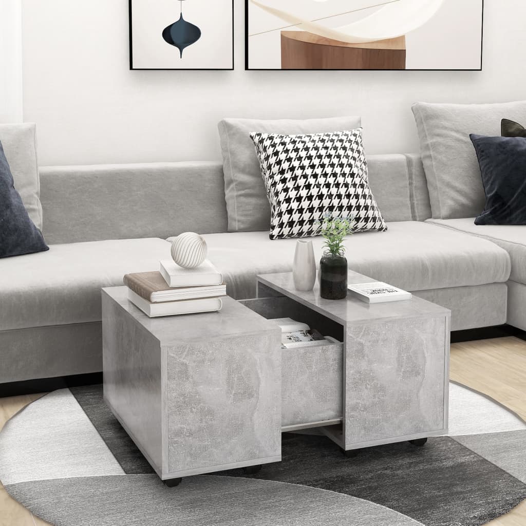 vidaXL Sohvapöytä betoninharmaa 60x60x38 cm tekninen puu