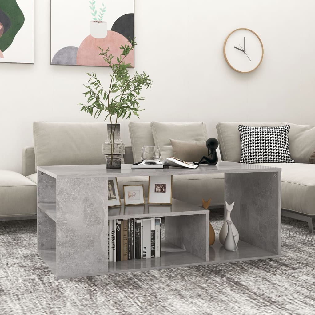 vidaXL Sohvapöytä betoninharmaa 100x50x40 cm tekninen puu