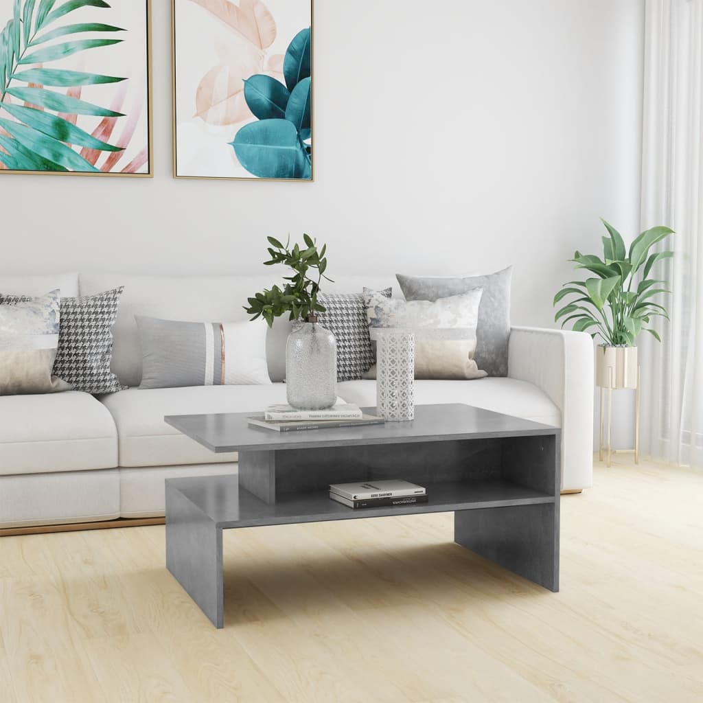 vidaXL Sohvapöytä betoninharmaa 90x60x42,5 cm lastulevy