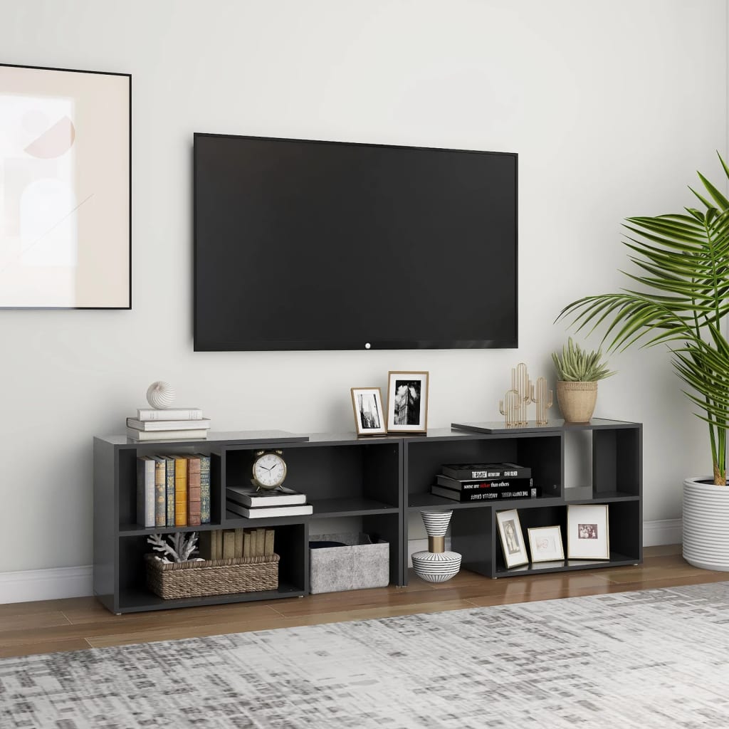 vidaXL TV-taso harmaa 149x30x52 cm tekninen puu