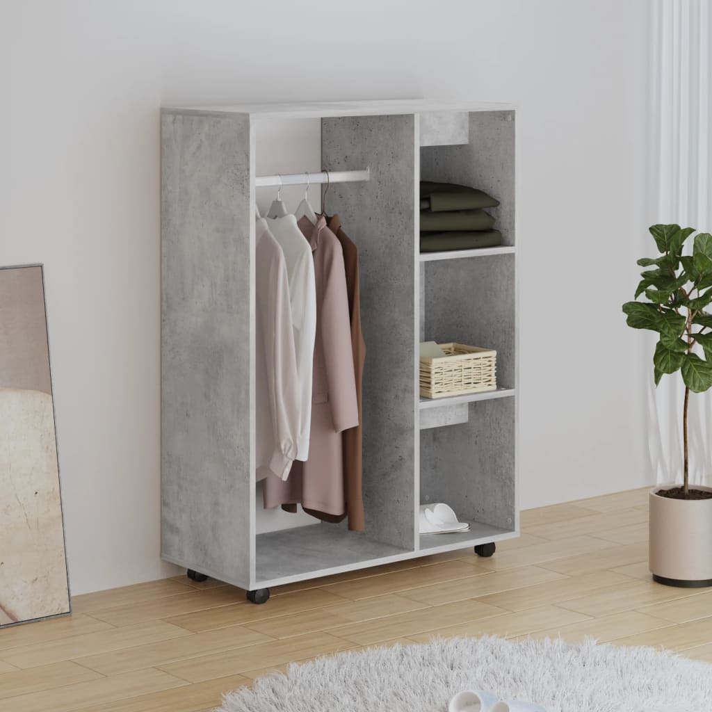 vidaXL Vaatekaappi betoninharmaa 80x40x110 cm tekninen puu