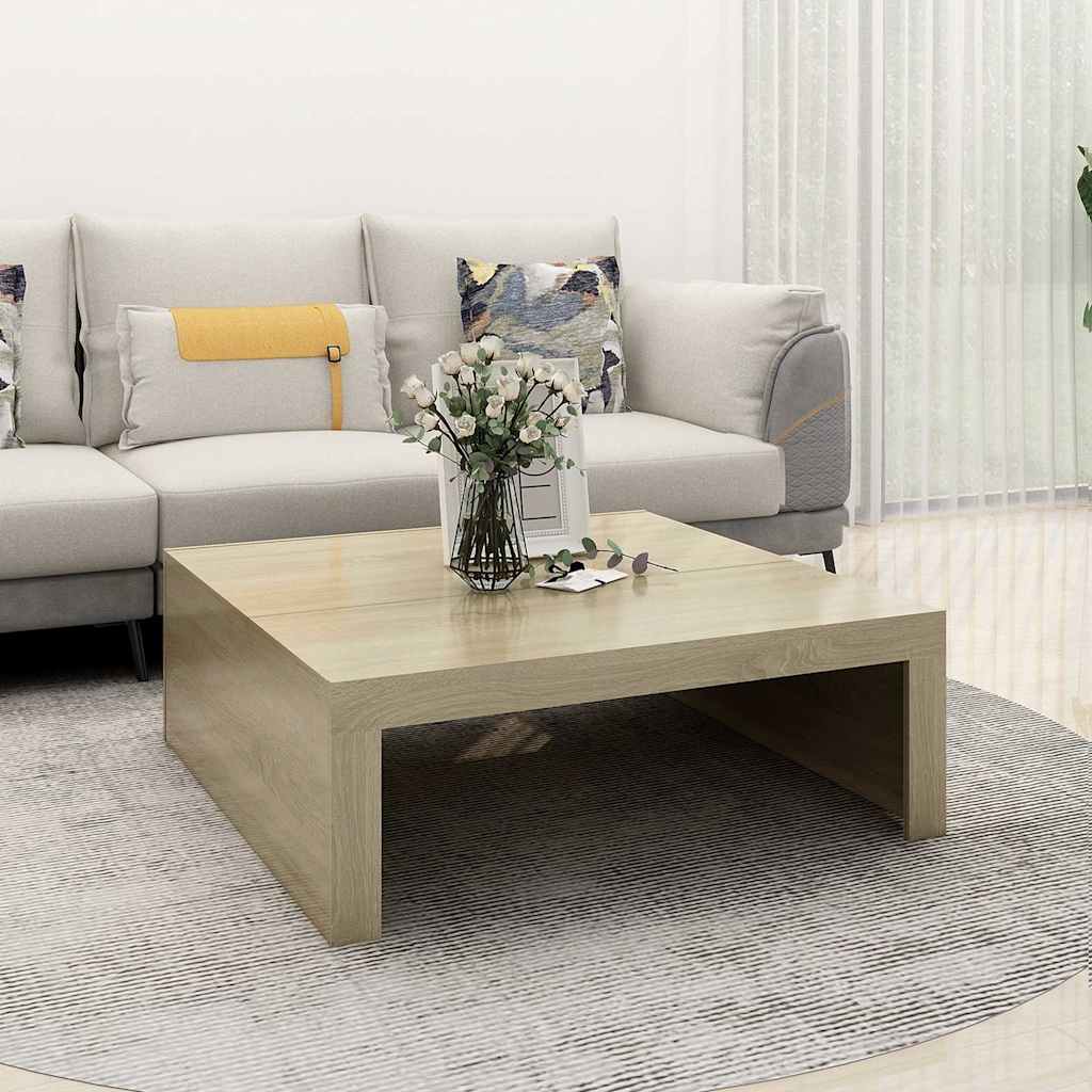 vidaXL Sohvapöytä Sonoma-tammi 100x100x35 cm tekninen puu