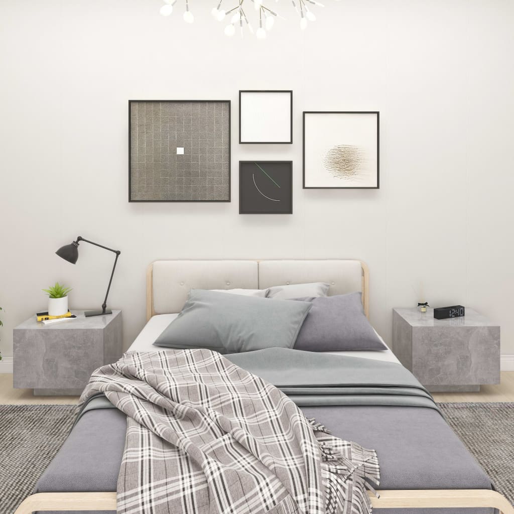 vidaXL Yöpöytä betoninharmaa 100x35x40 cm tekninen puu