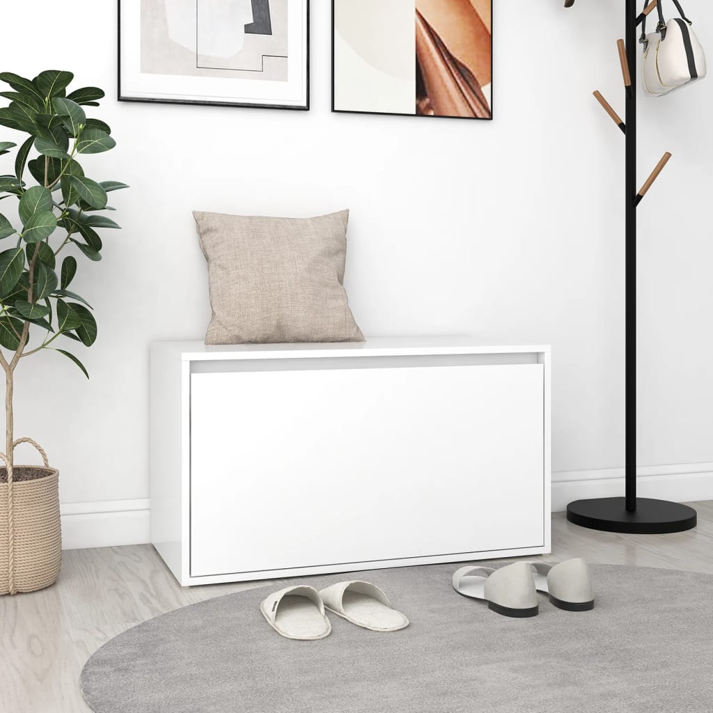 vidaXL Eteisen penkki valkoinen 80x40x45 cm tekninen puu
