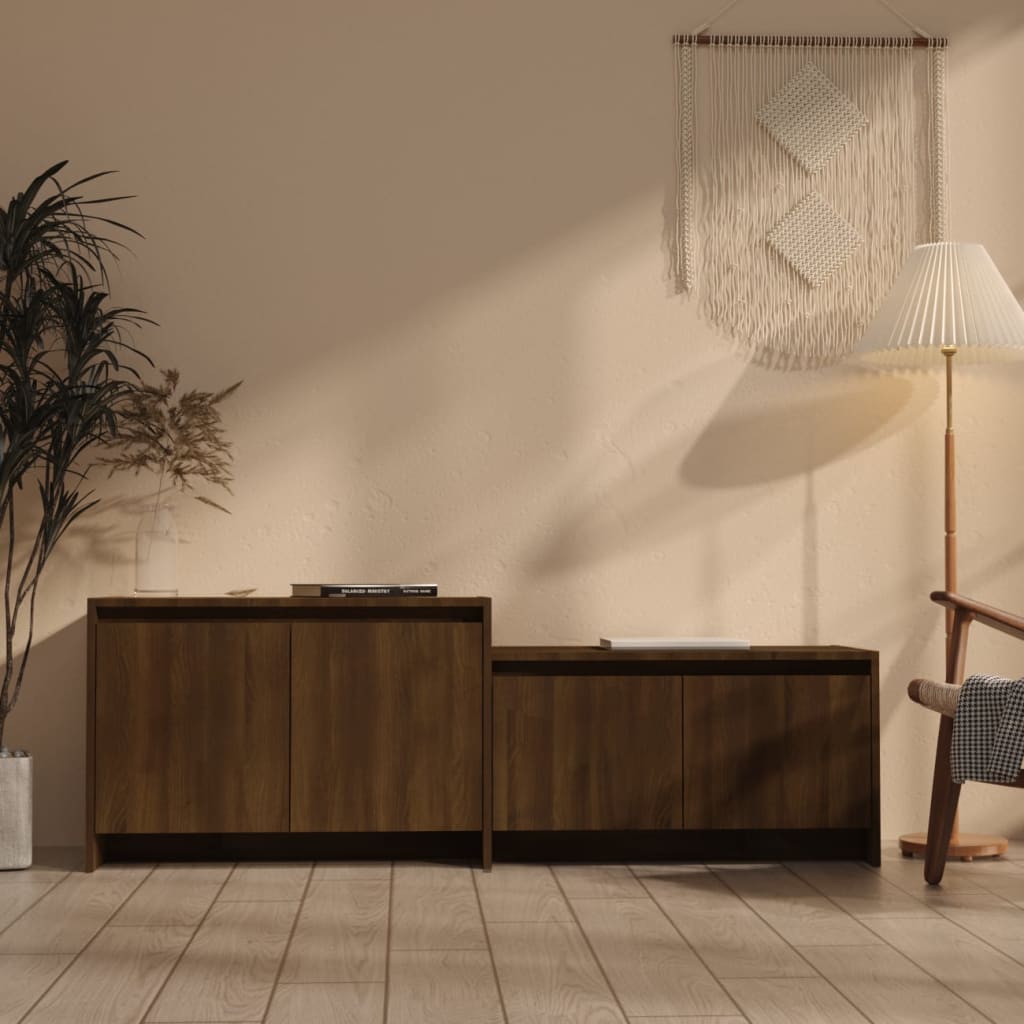 vidaXL TV-taso ruskea tammi 146,5x35x50 cm tekninen puu