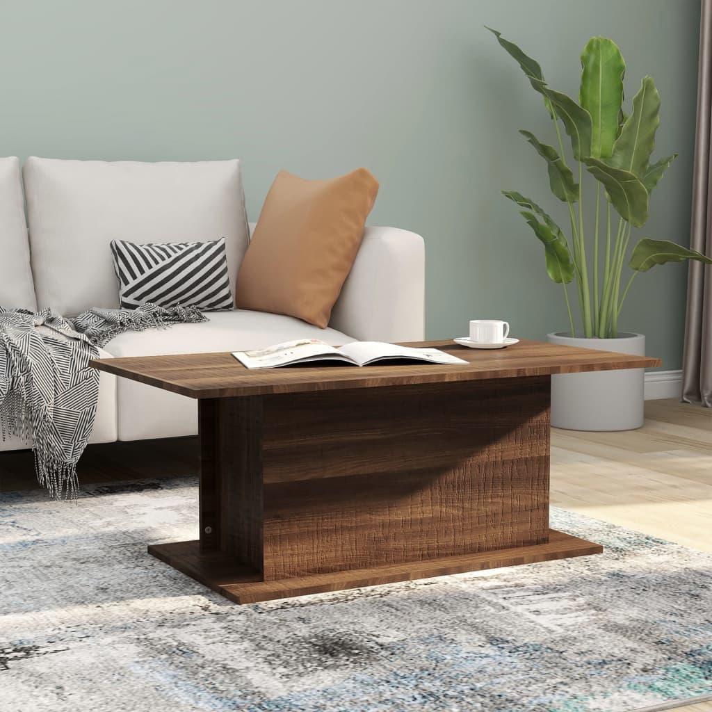 vidaXL Sohvapöytä ruskea tammi 102x55,5x40 cm tekninen puu