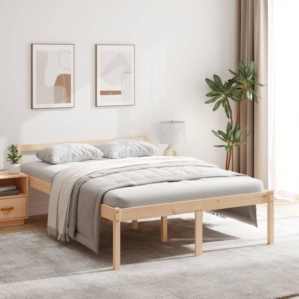vidaXL Vanhusten sänky 140x190 cm täysi mänty