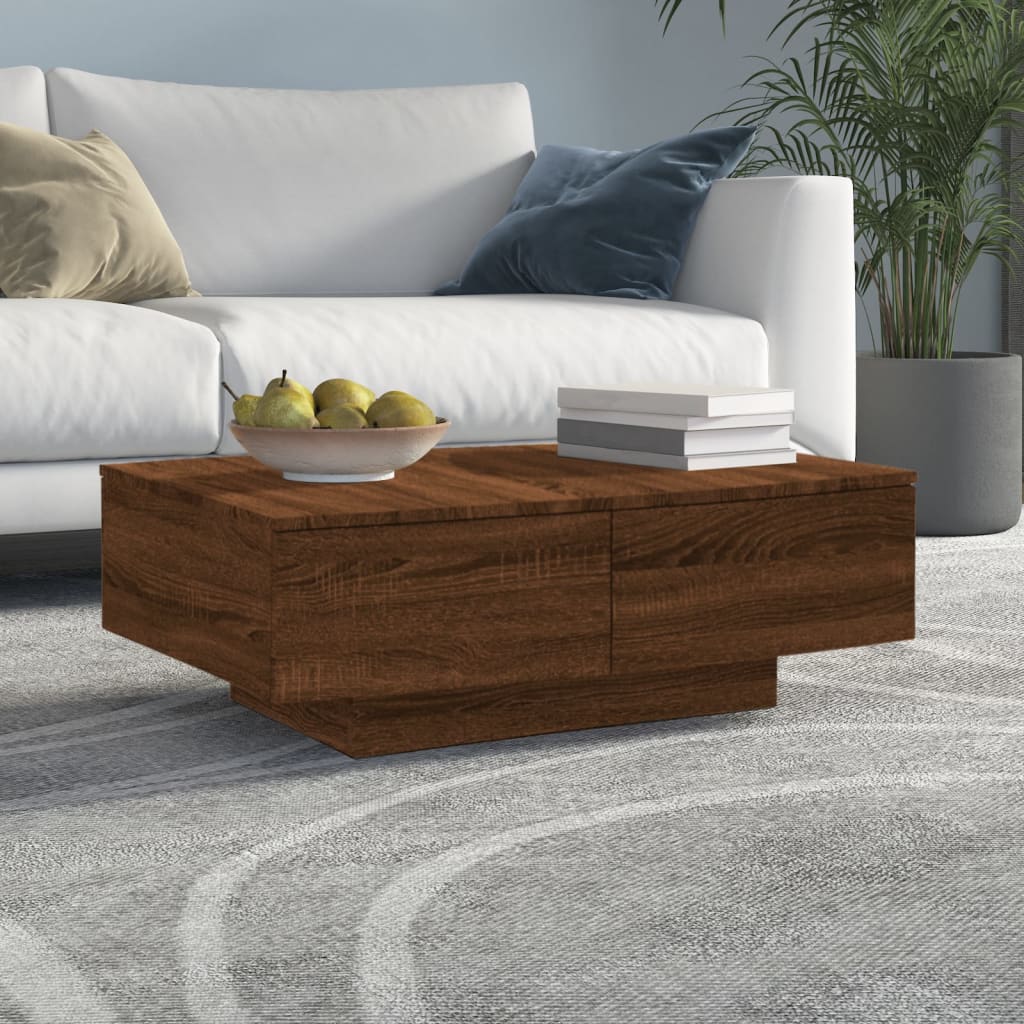 vidaXL Sohvapöytä ruskea tammi 90x60x31 cm tekninen puu