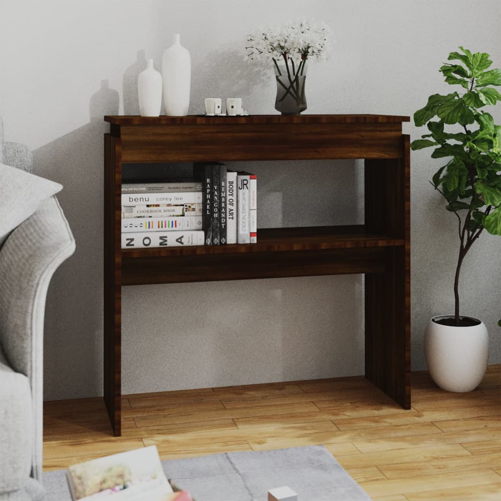 vidaXL Konsolipöytä ruskea tammi 80x30x80 cm tekninen puu