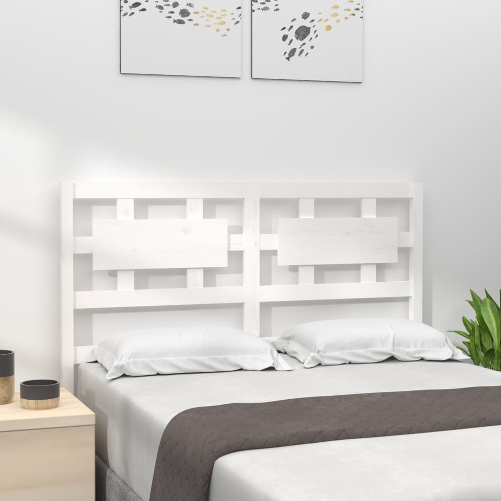 vidaXL Sängynpääty valkoinen 125,5x4x100 cm täysi mänty