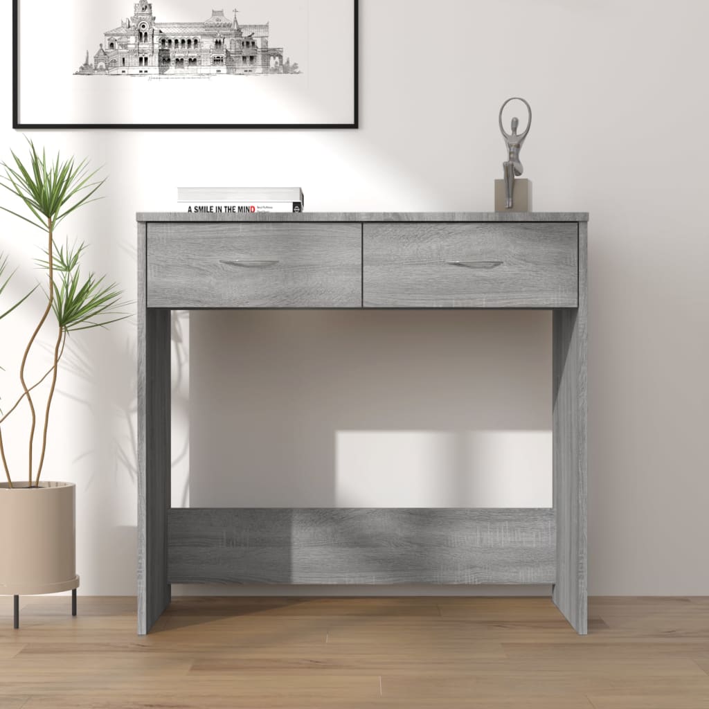 vidaXL Työpöytä harmaa Sonoma 80x40x75 cm tekninen puu