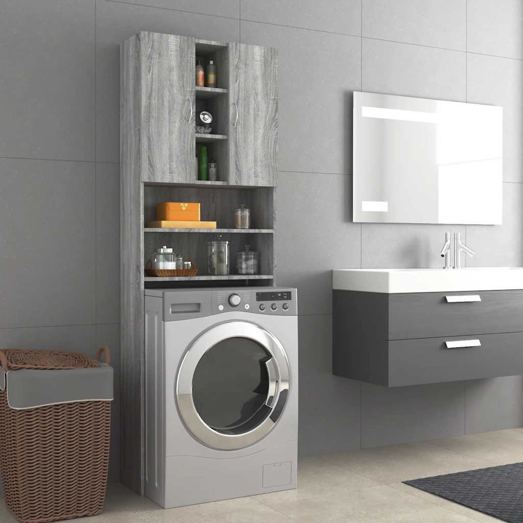 vidaXL Pesukonekaappi harmaa Sonoma 64x25,5x190 cm