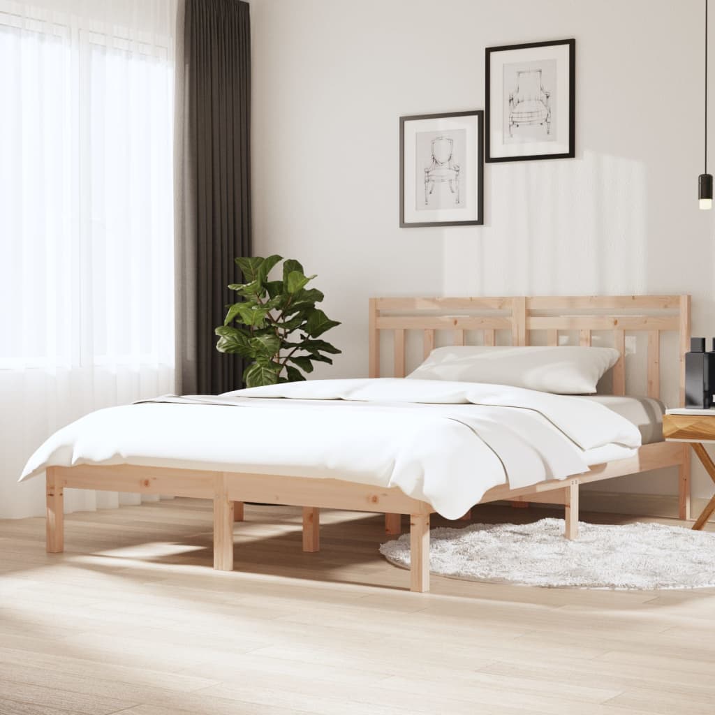 vidaXL Sängynrunko 135x190 cm Double täysi puu