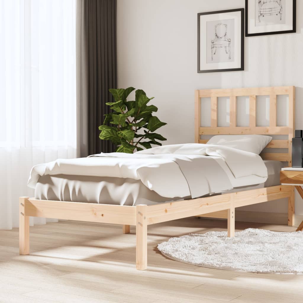 vidaXL Sängynrunko 90x190 cm Single täysi mänty