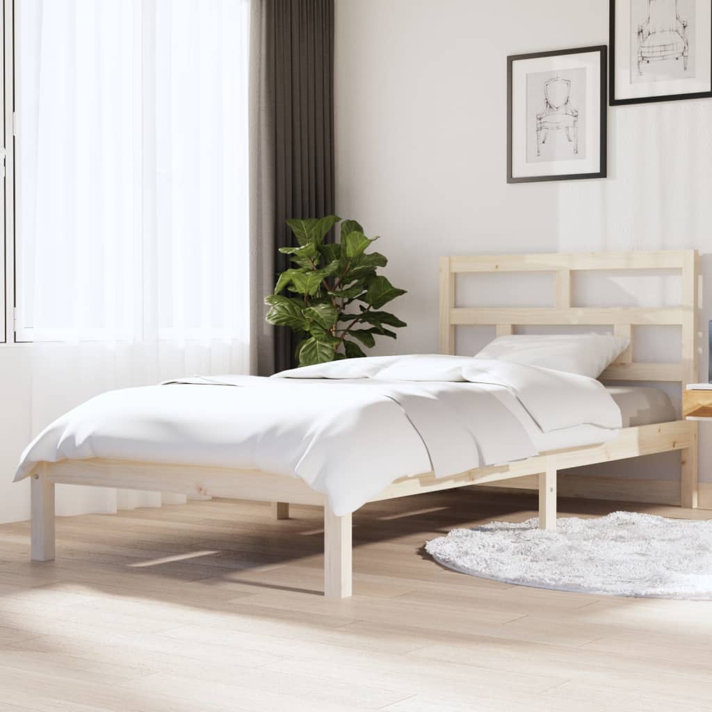 vidaXL Sängynrunko täysi mänty 90x200 cm