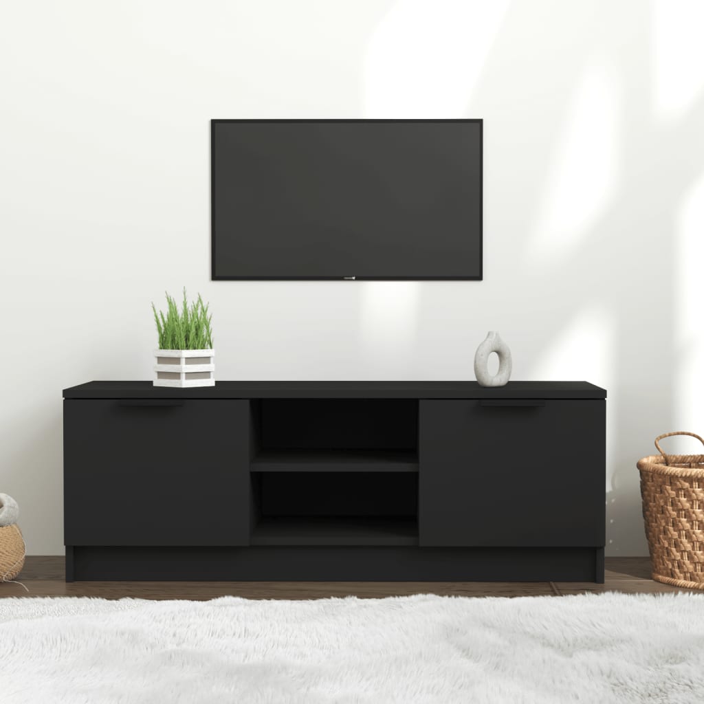 vidaXL TV-taso musta 102x35x36,5 cm tekninen puu