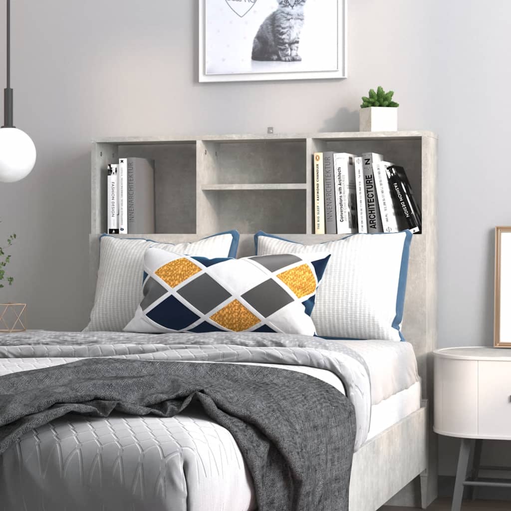 vidaXL Sängynpääty säilytystilalla betoninharmaa 100x19x103,5 cm