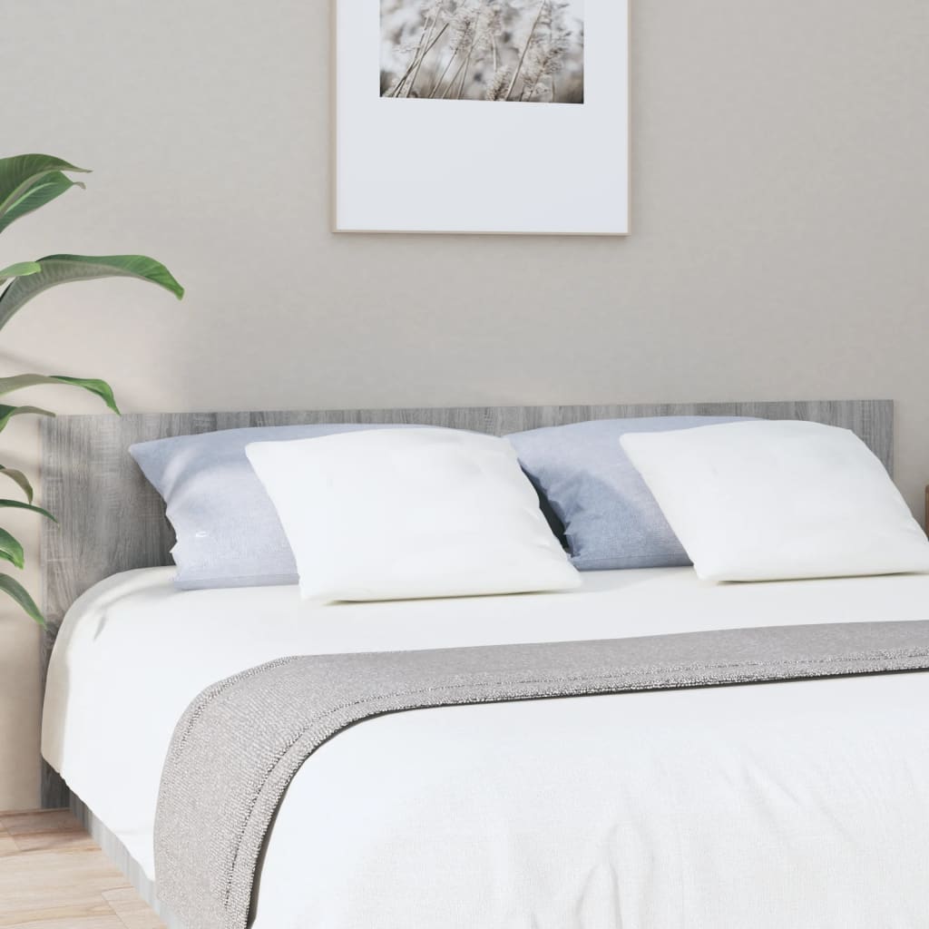 vidaXL Sängynpääty harmaa Sonoma 200x1,5x80 cm tekninen puu