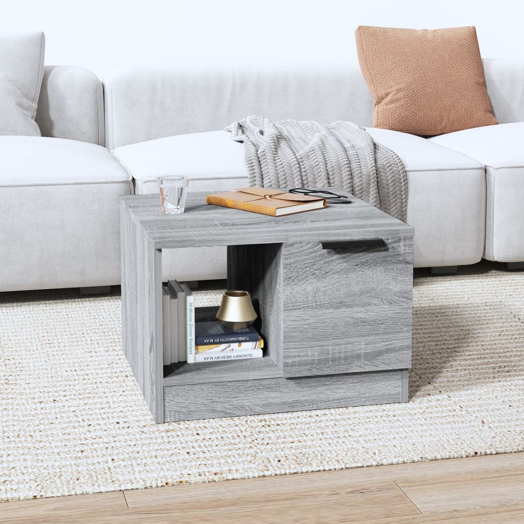 vidaXL Sohvapöytä harmaa Sonoma 50x50x36 cm tekninen puu