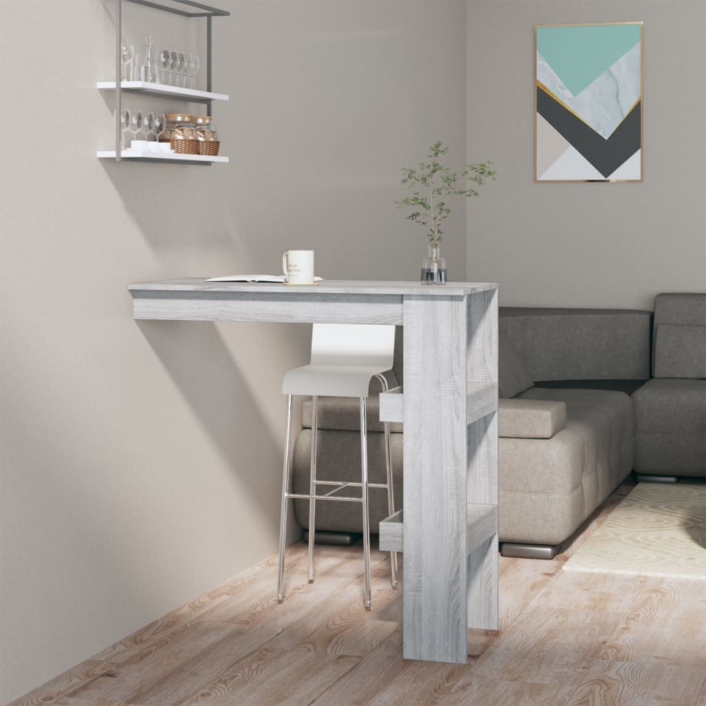 vidaXL Seinäkiinnitettävä baaripöytä harm. 102x45x103,5cm tekninen puu