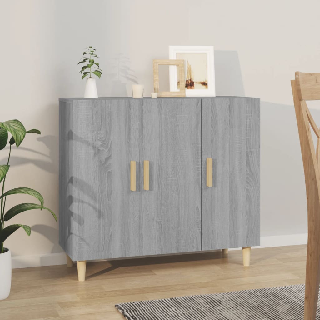 vidaXL Senkki harmaa Sonoma 90x34x80 cm tekninen puu