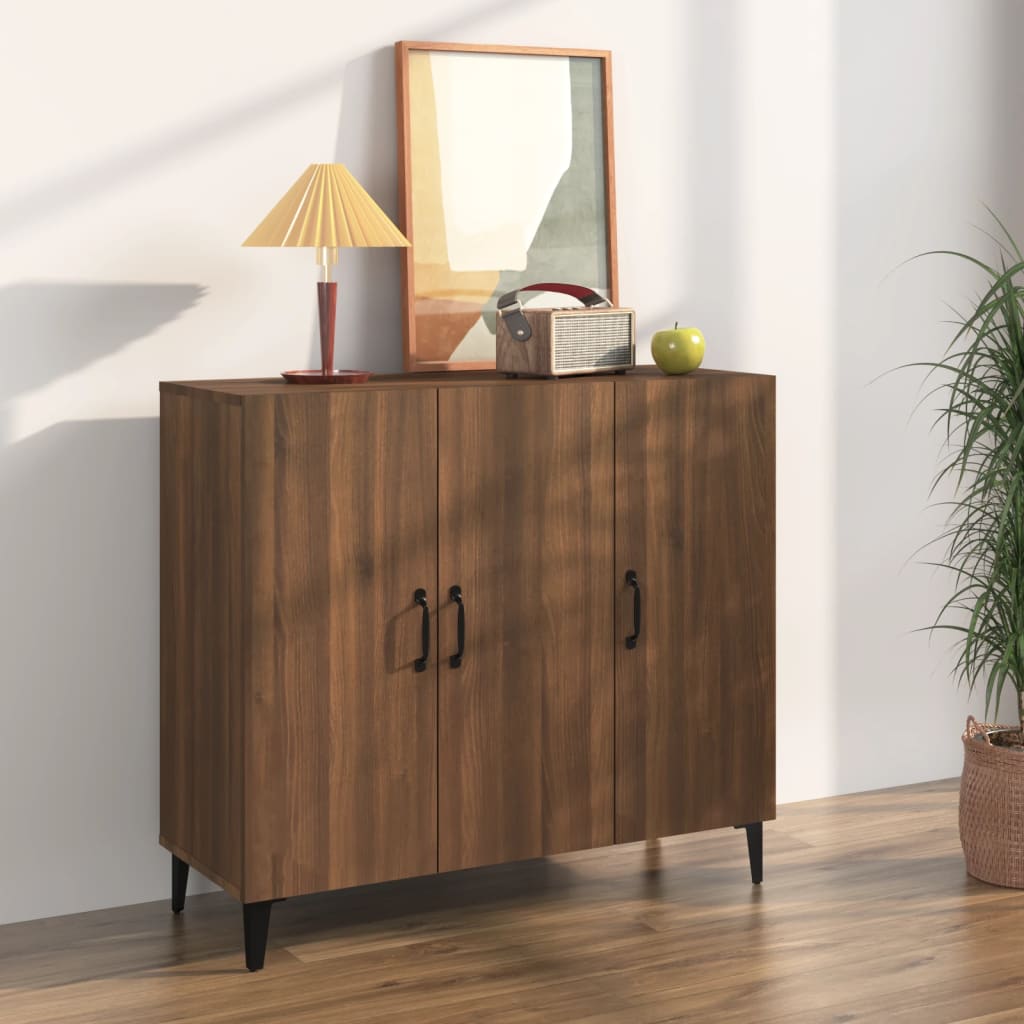 vidaXL Senkki ruskea tammi 90x34x80 cm tekninen puu