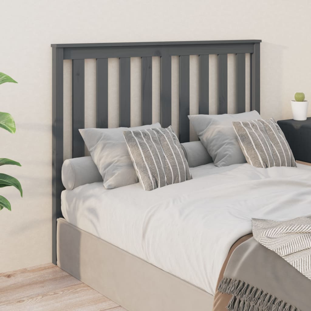 vidaXL Sängynpääty harmaa 146x6x101 cm täysi mänty