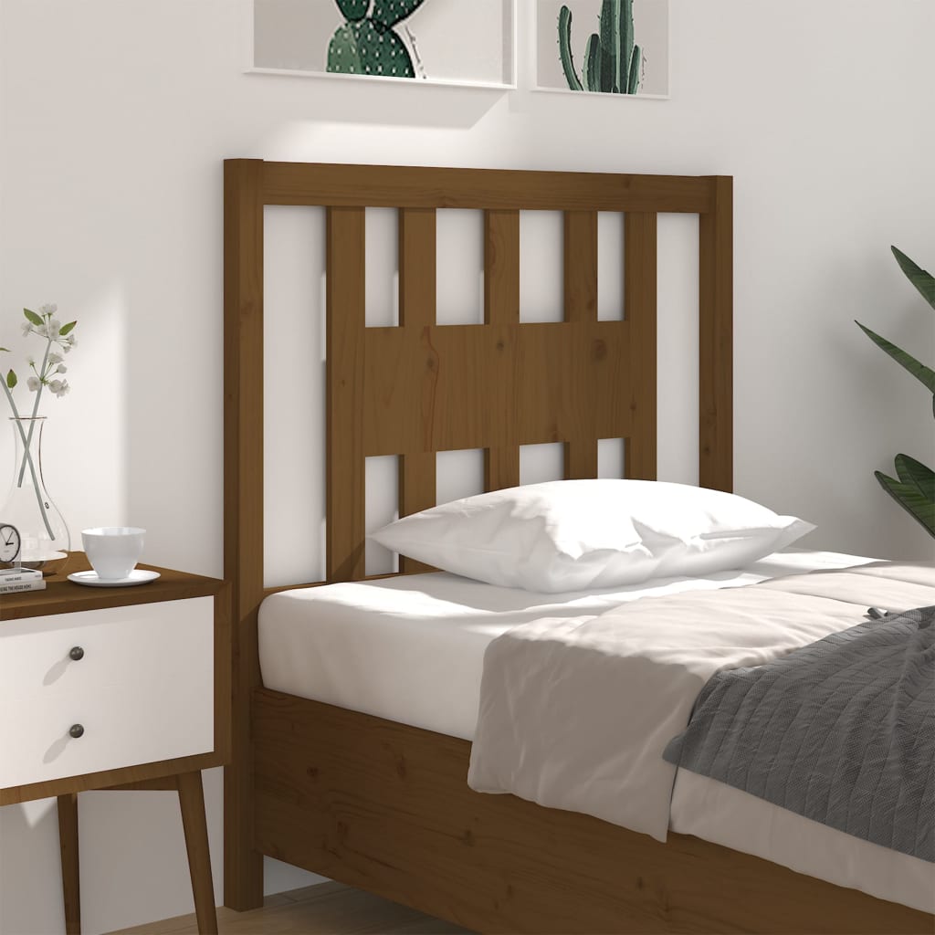 vidaXL Sängynpääty hunajanruskea 96x4x100 cm täysi mänty