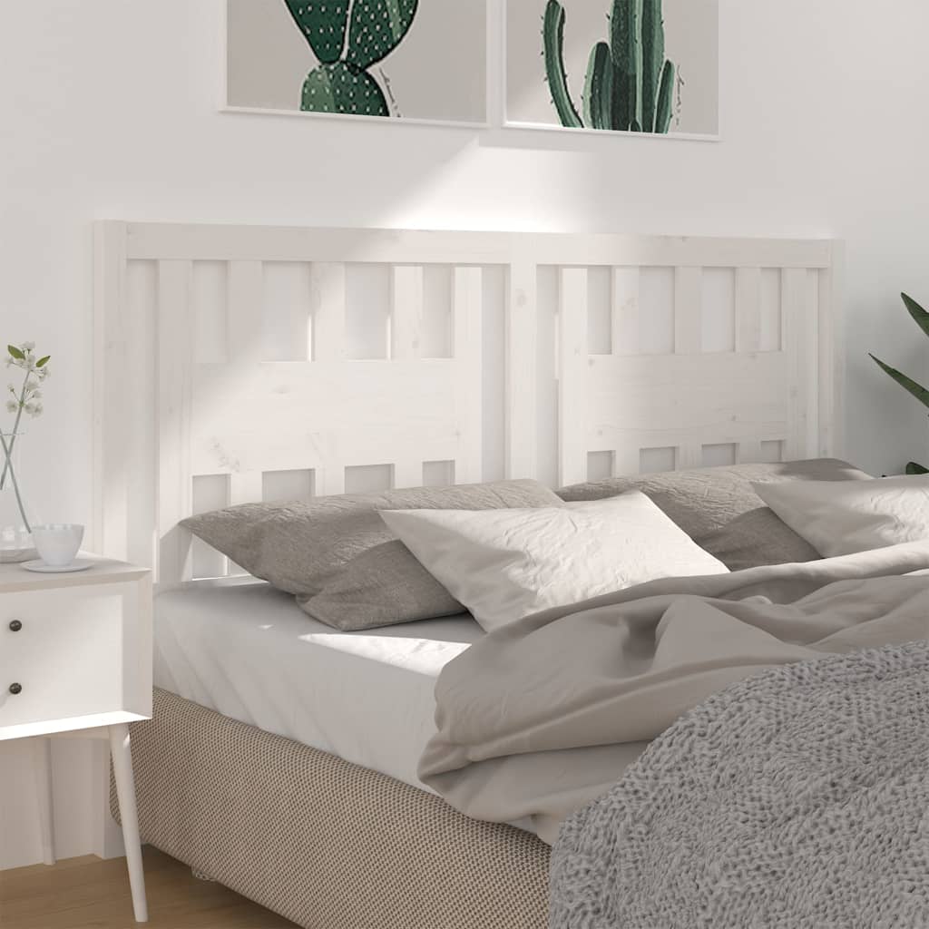 vidaXL Sängynpääty valkoinen 166x4x100 cm täysi mänty