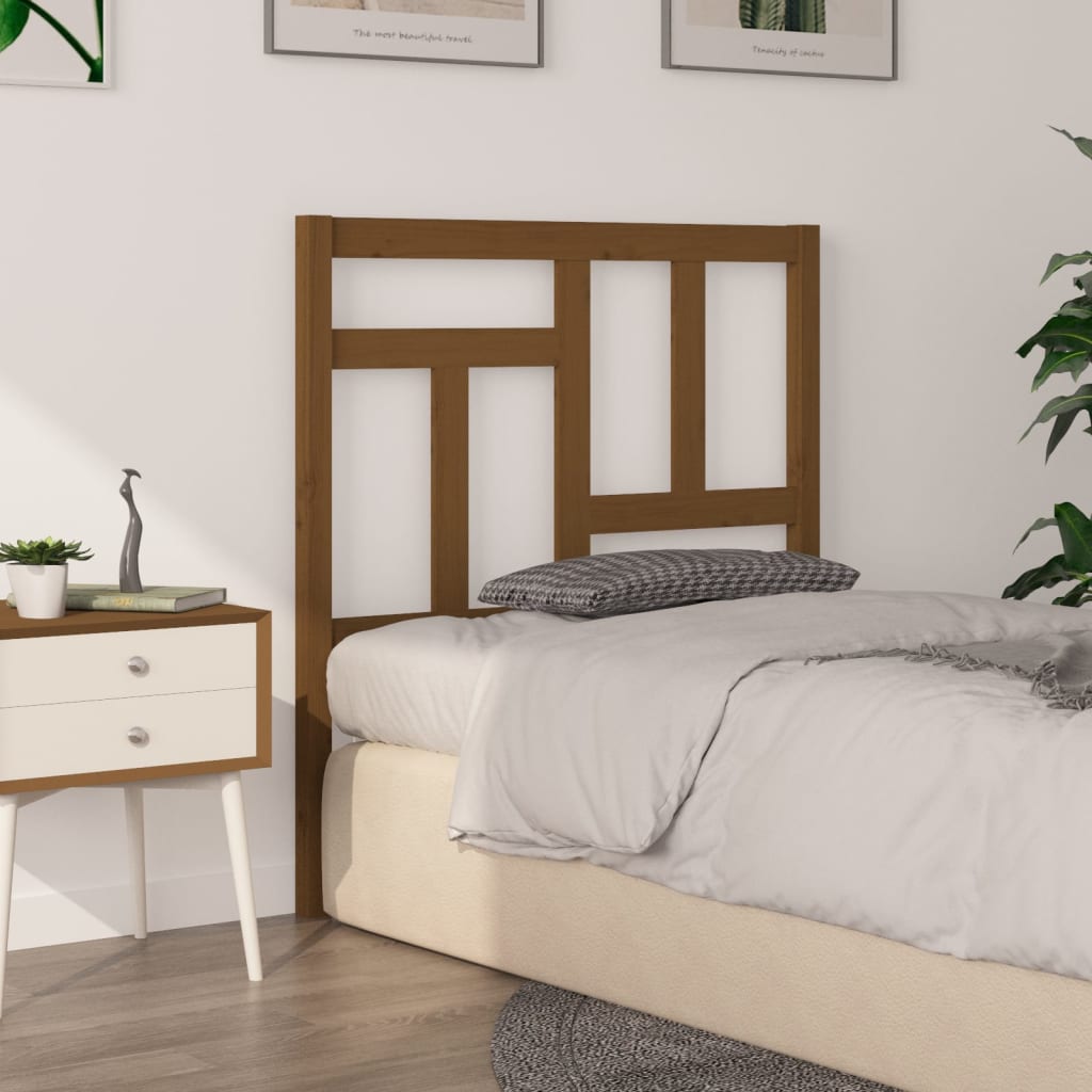 vidaXL Sängynpääty hunajanruskea 80,5x4x100 cm täysi mänty