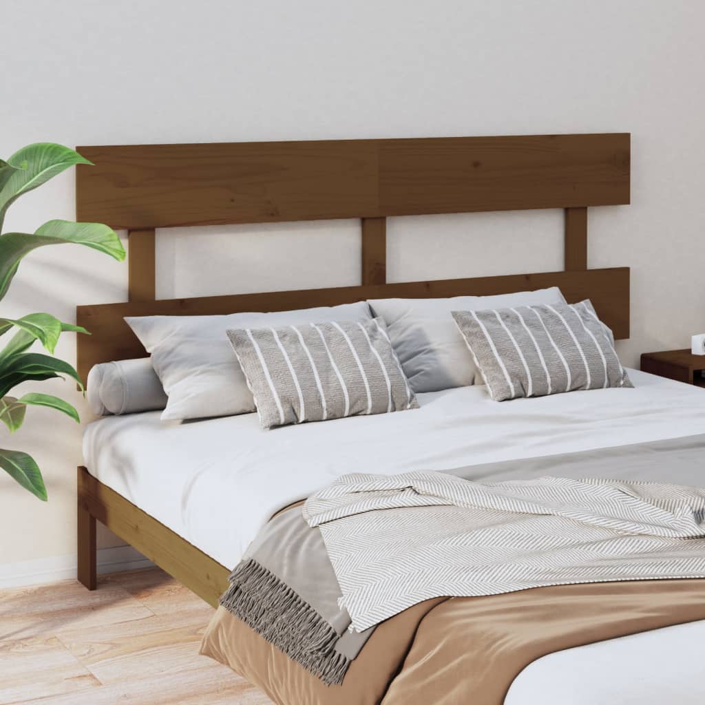 vidaXL Sängynpääty hunajanruskea 154x3x81 cm täysi mänty