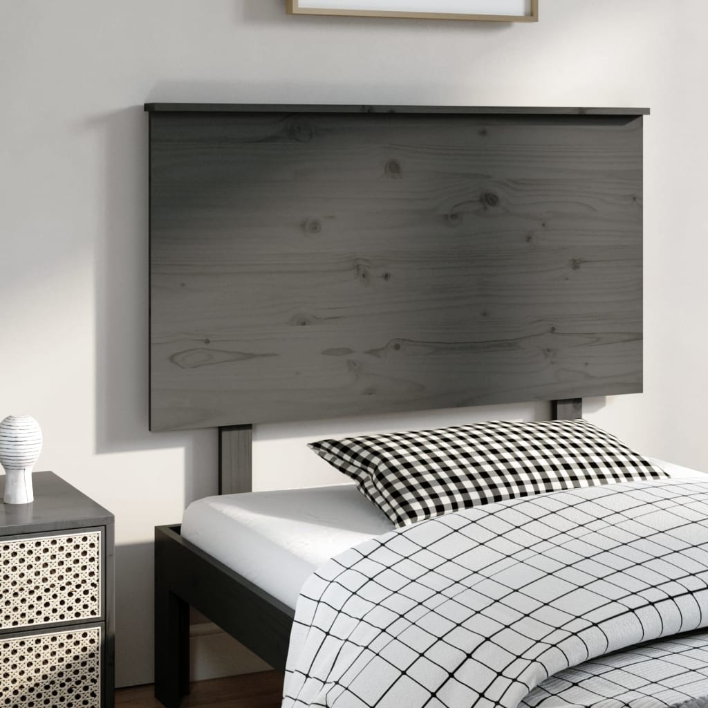 vidaXL Sängynpääty harmaa 104x6x82,5 cm täysi mänty