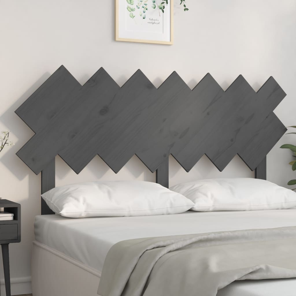 vidaXL Sängynpääty harmaa 141x3x80,5 cm täysi mänty