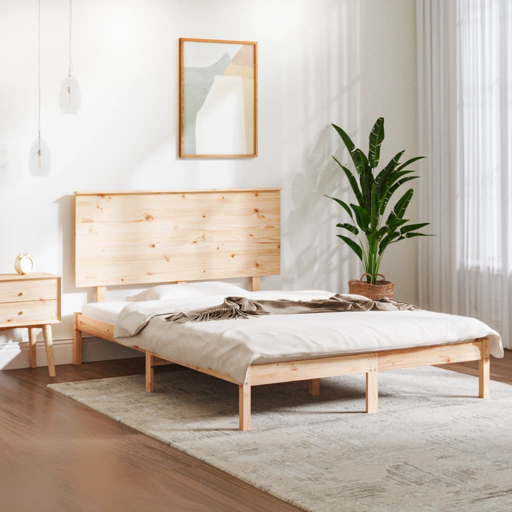 vidaXL Sänky patjalla 120x200 cm täysi mänty
