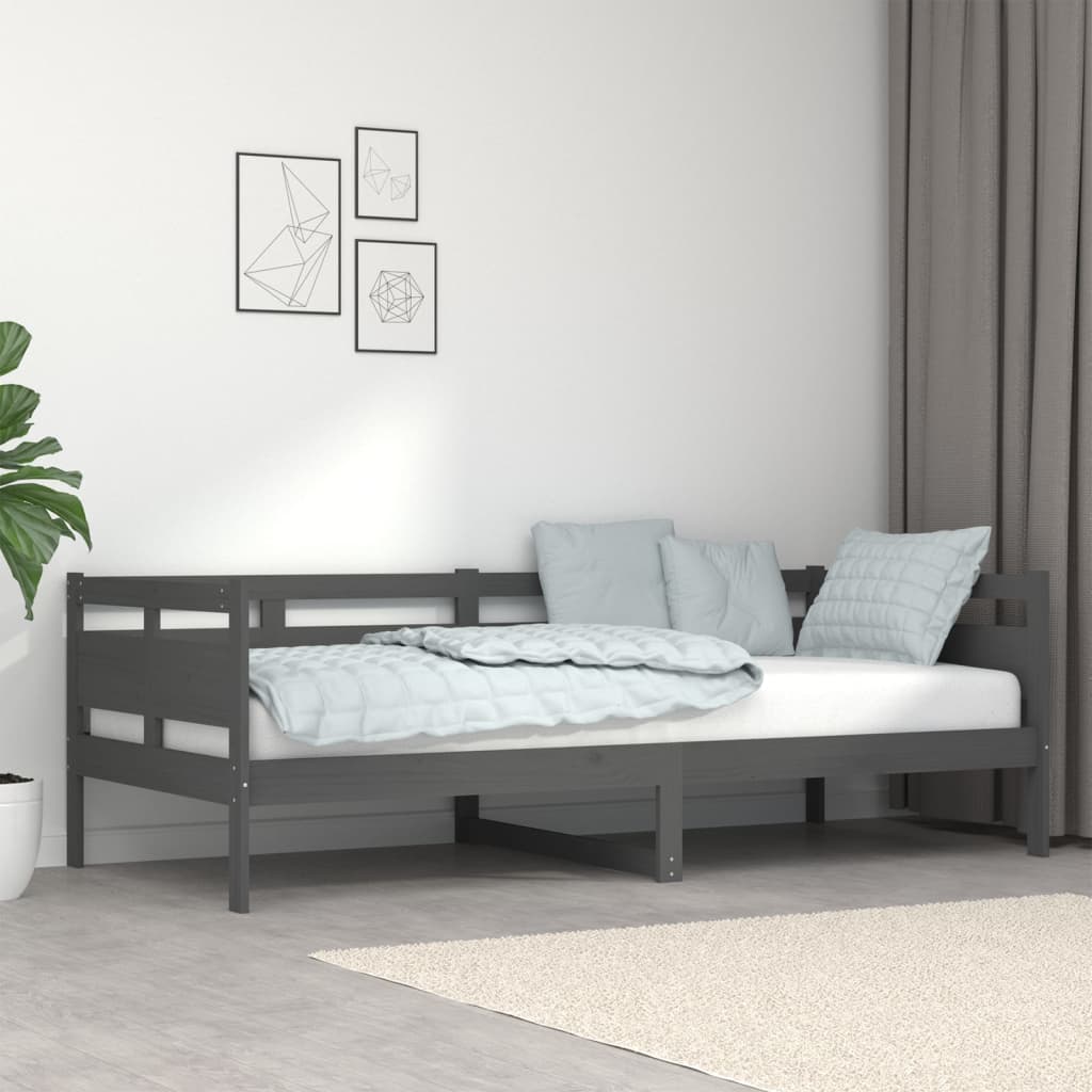 vidaXL Sohvasänky harmaa täysi mänty 90x200 cm