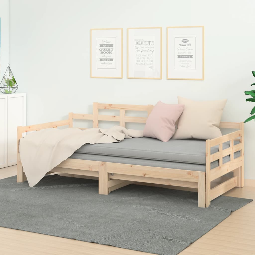 vidaXL Sohvasänky ulosvedettävä täysi mänty 2x (80x200) cm