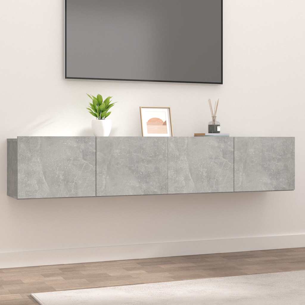 vidaXL TV-seinäkaapit 2 kpl betoninharmaa 80x30x30 cm tekninen puu