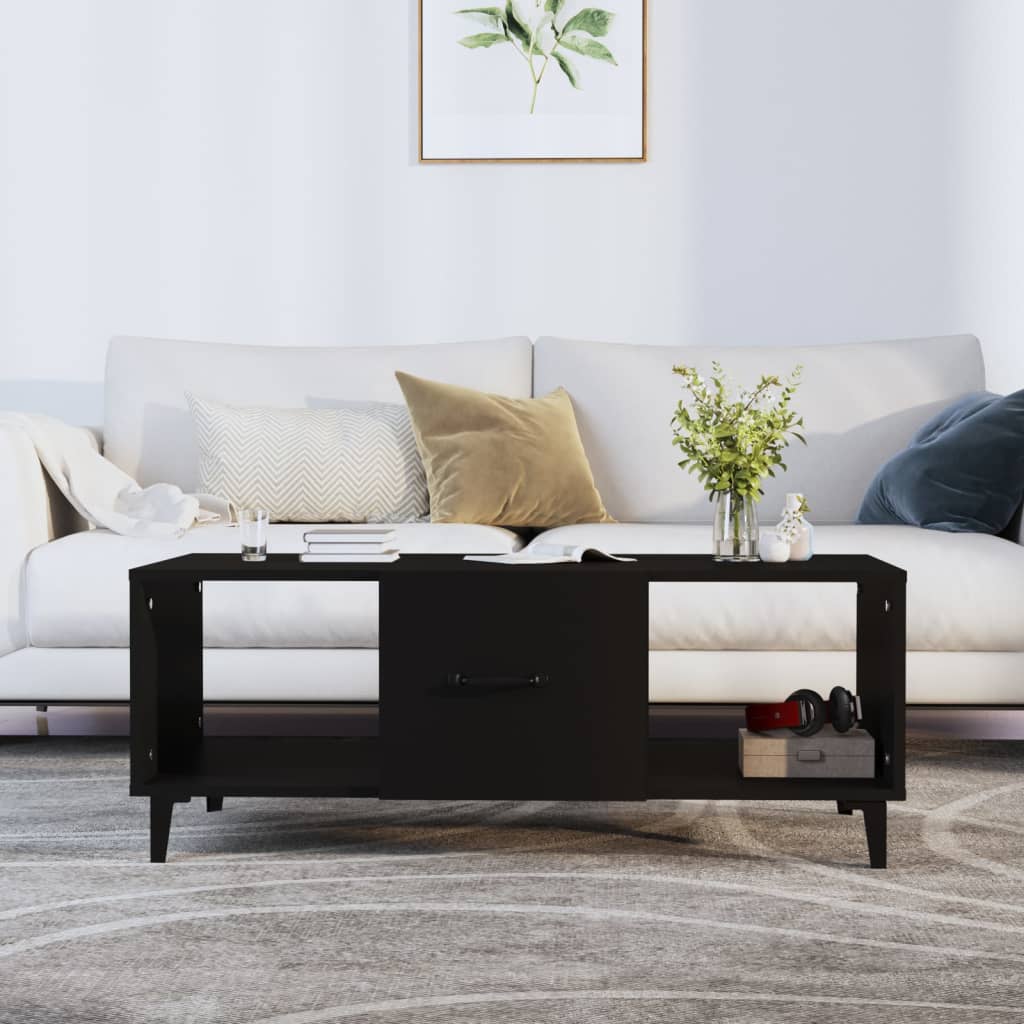vidaXL Sohvapöytä musta 102x50x40 cm tekninen puu