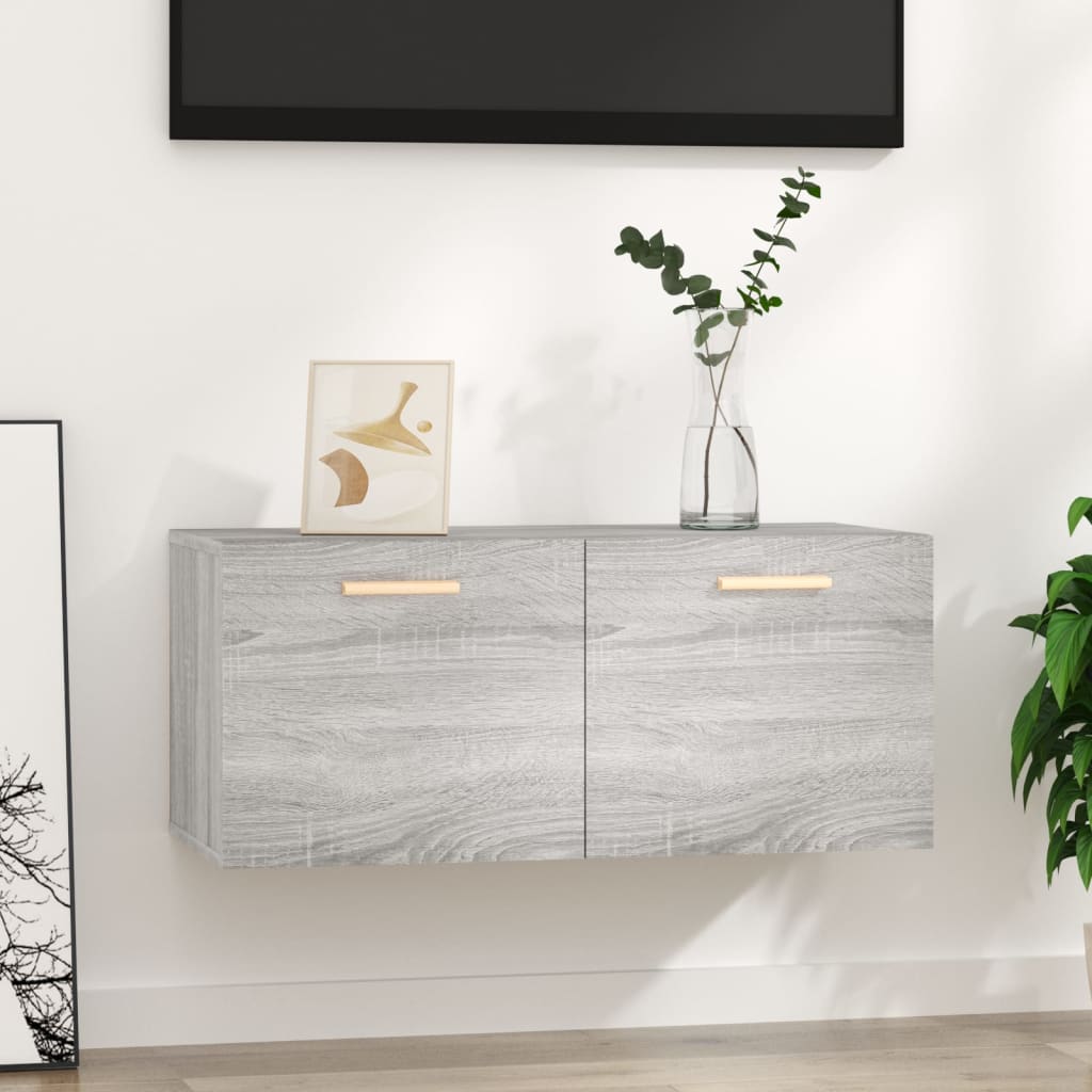 vidaXL Seinäkaappi harmaa Sonoma 80x35x36,5 cm tekninen puu