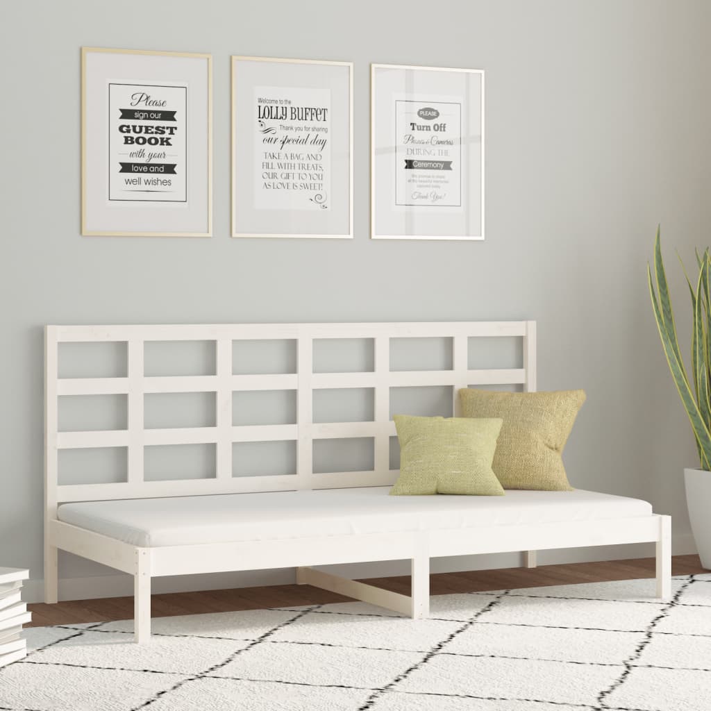 vidaXL Vuodesohva ilman patjaa valkoinen 80x200 cm täysi mänty